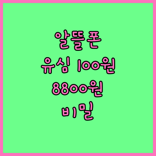 알뜰폰 유심 100원부터 8800원까..