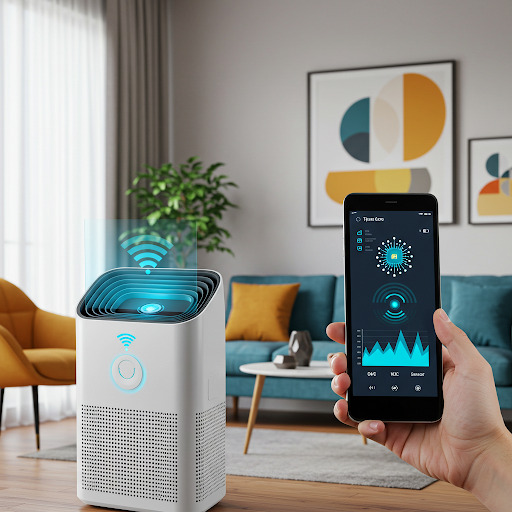 ai공기청정기 사용장면