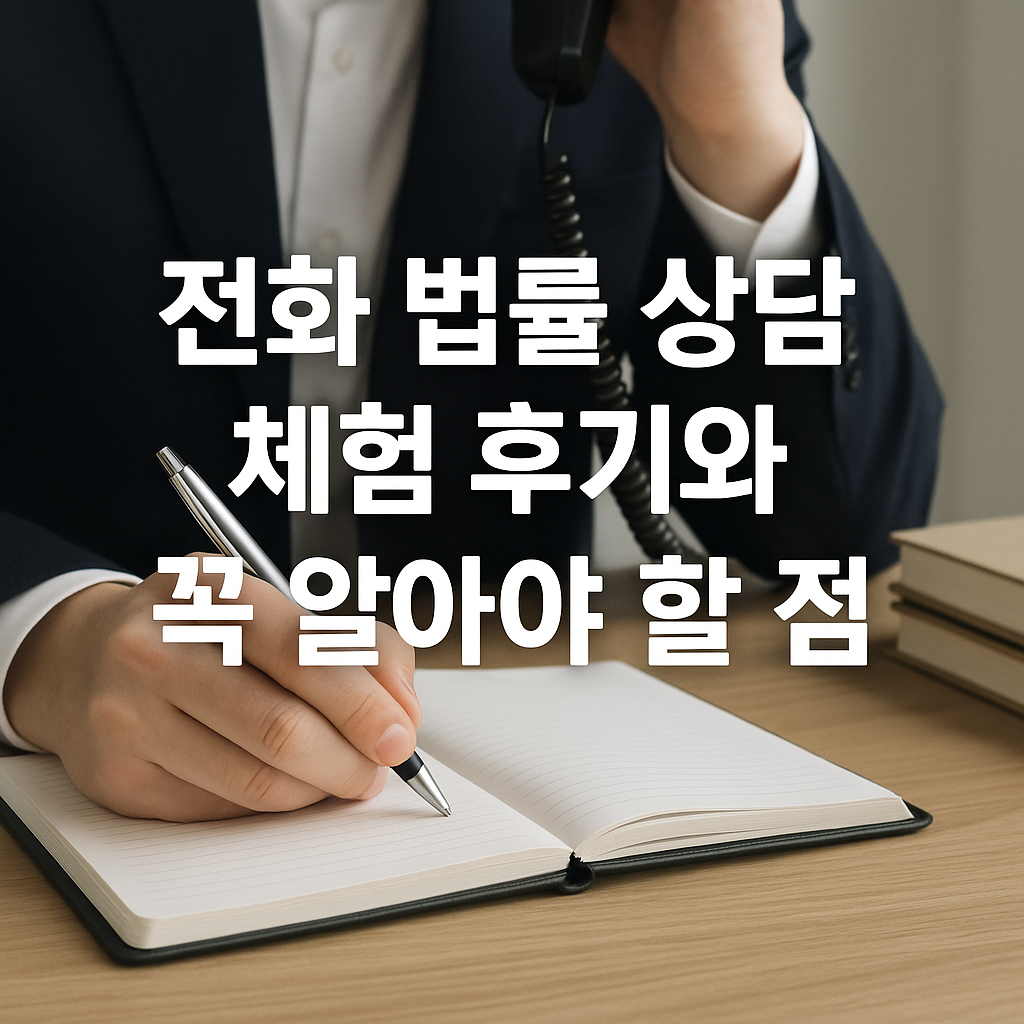 전화 법률 상담 체험 후기와 꼭 알아야 할 점