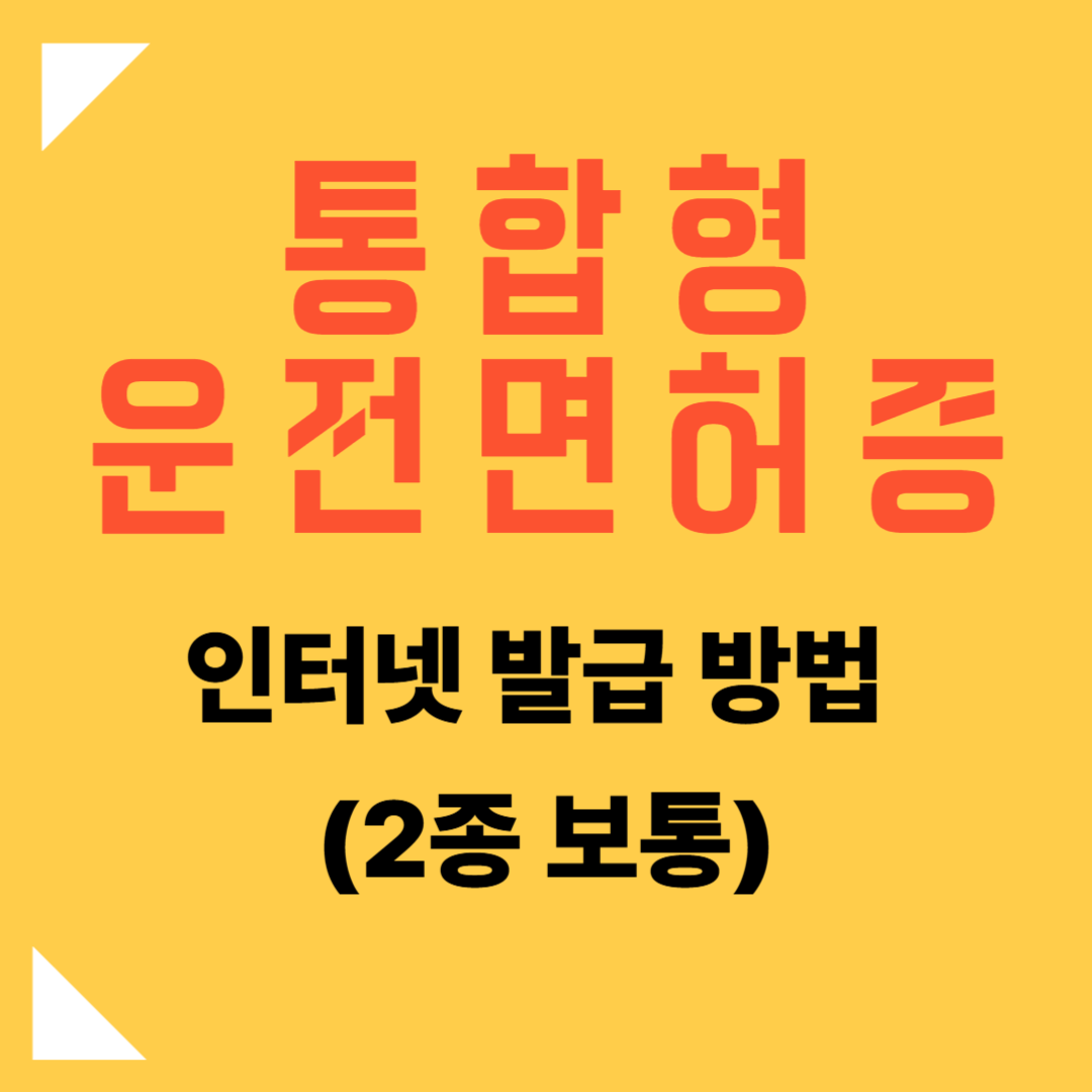 통합형 운전면허증 신청방법