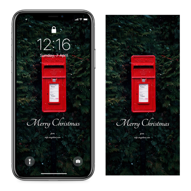 05 빨간 우체통 C - Merry Christmas 아이폰크리스마스배경화면