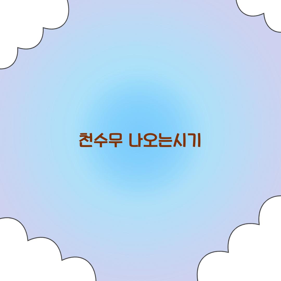 천수무 나오는시기