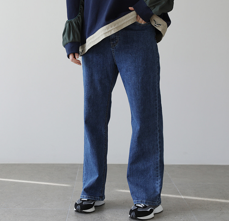 일자 와이드 데님 팬츠