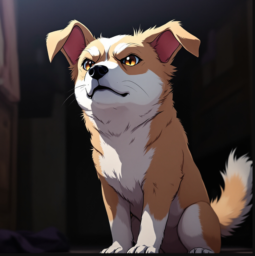 조용히 경계하는 강아지 꿈