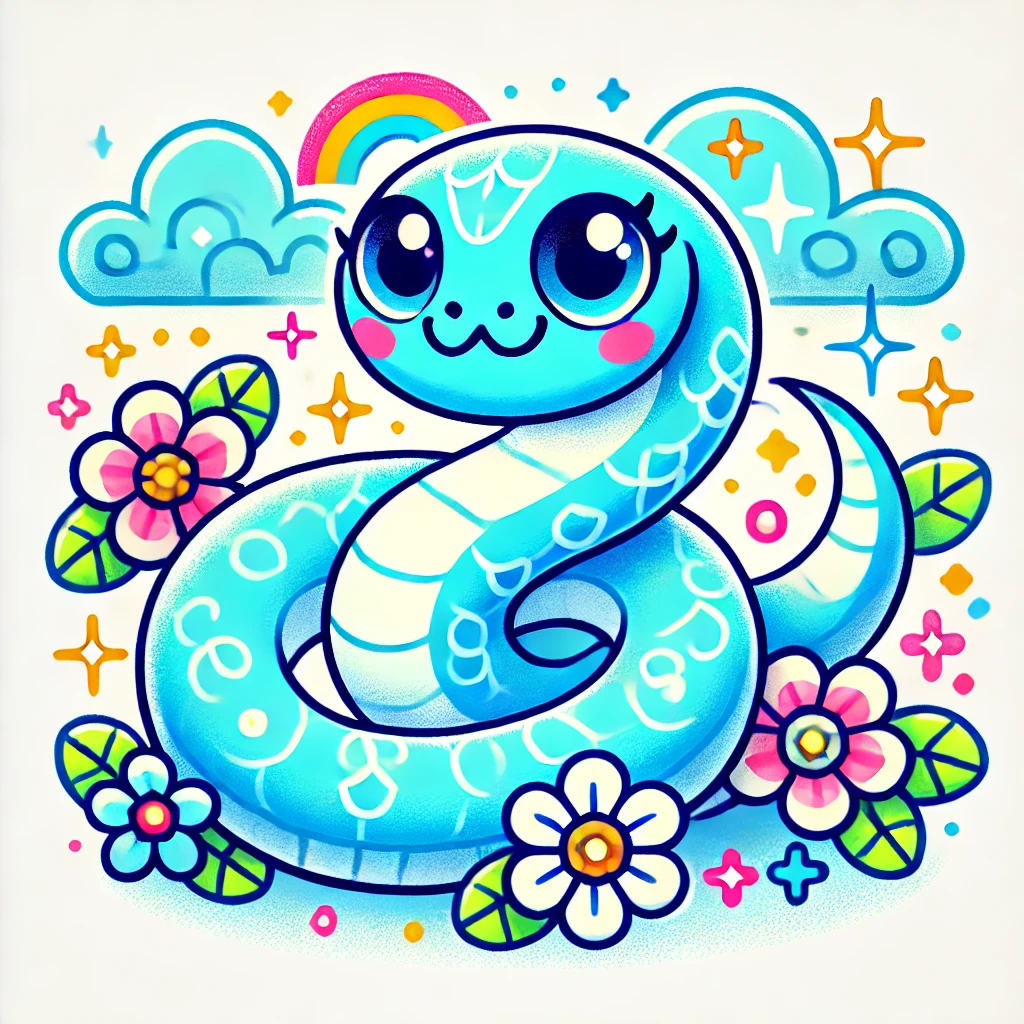 2025년 푸른 뱀 일러스트 이미지