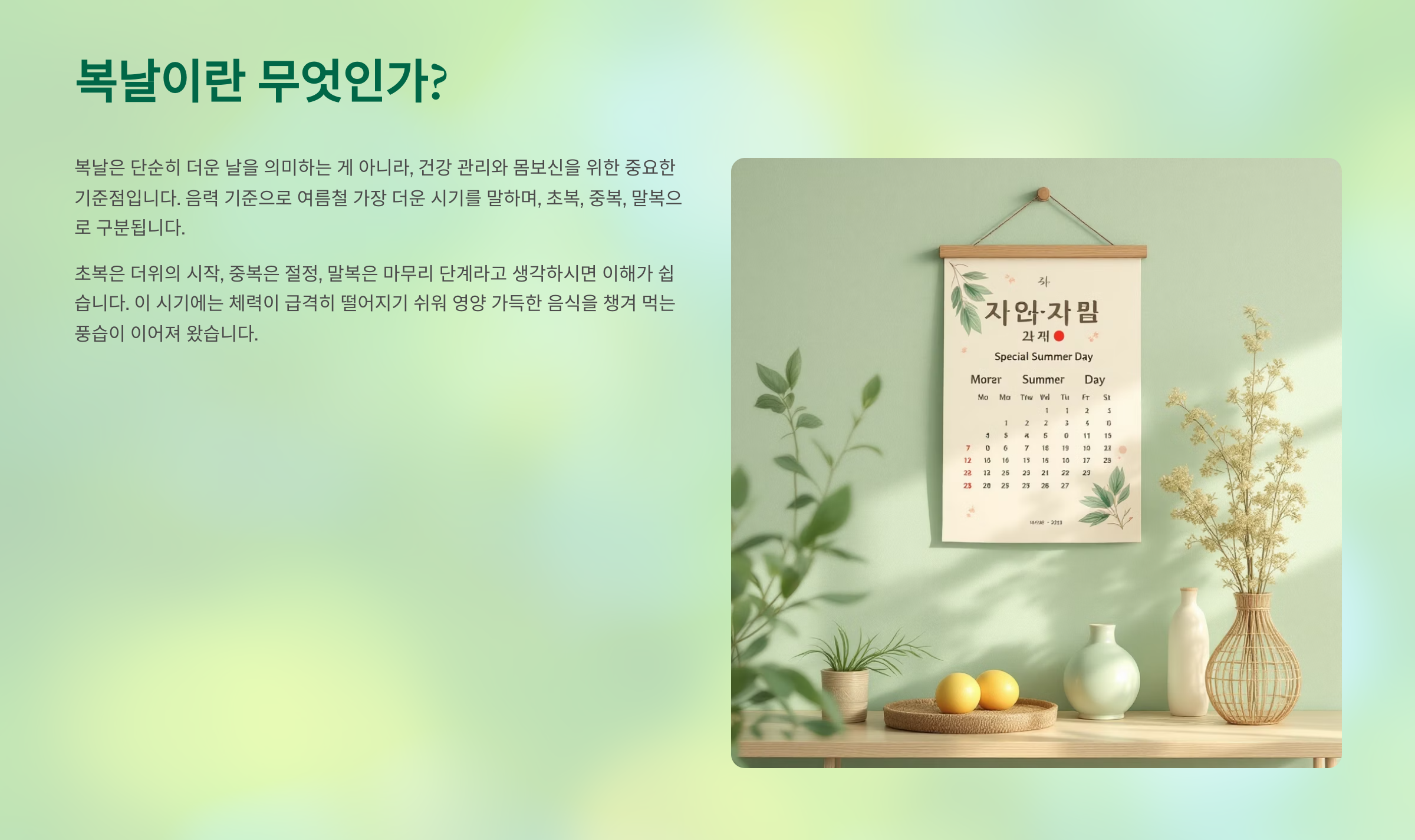 2025년 초복 중복 말복