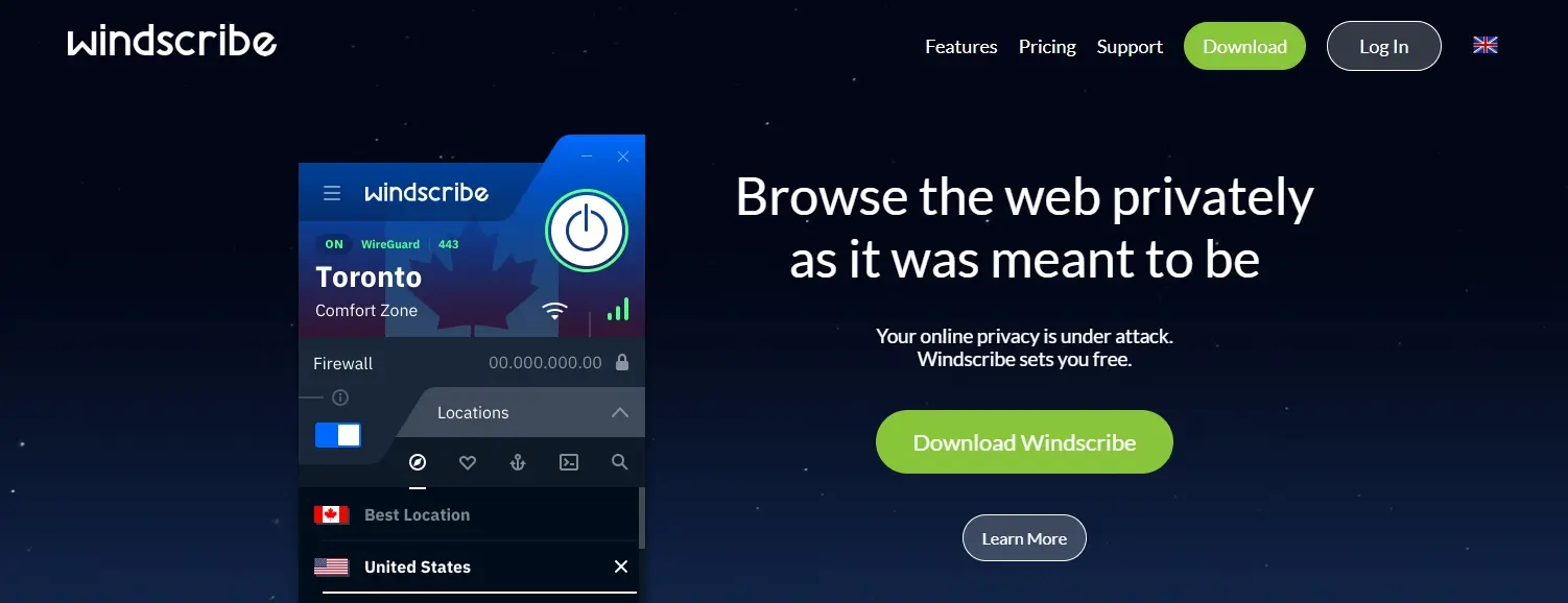 무료 VPN 6위 Windscribe