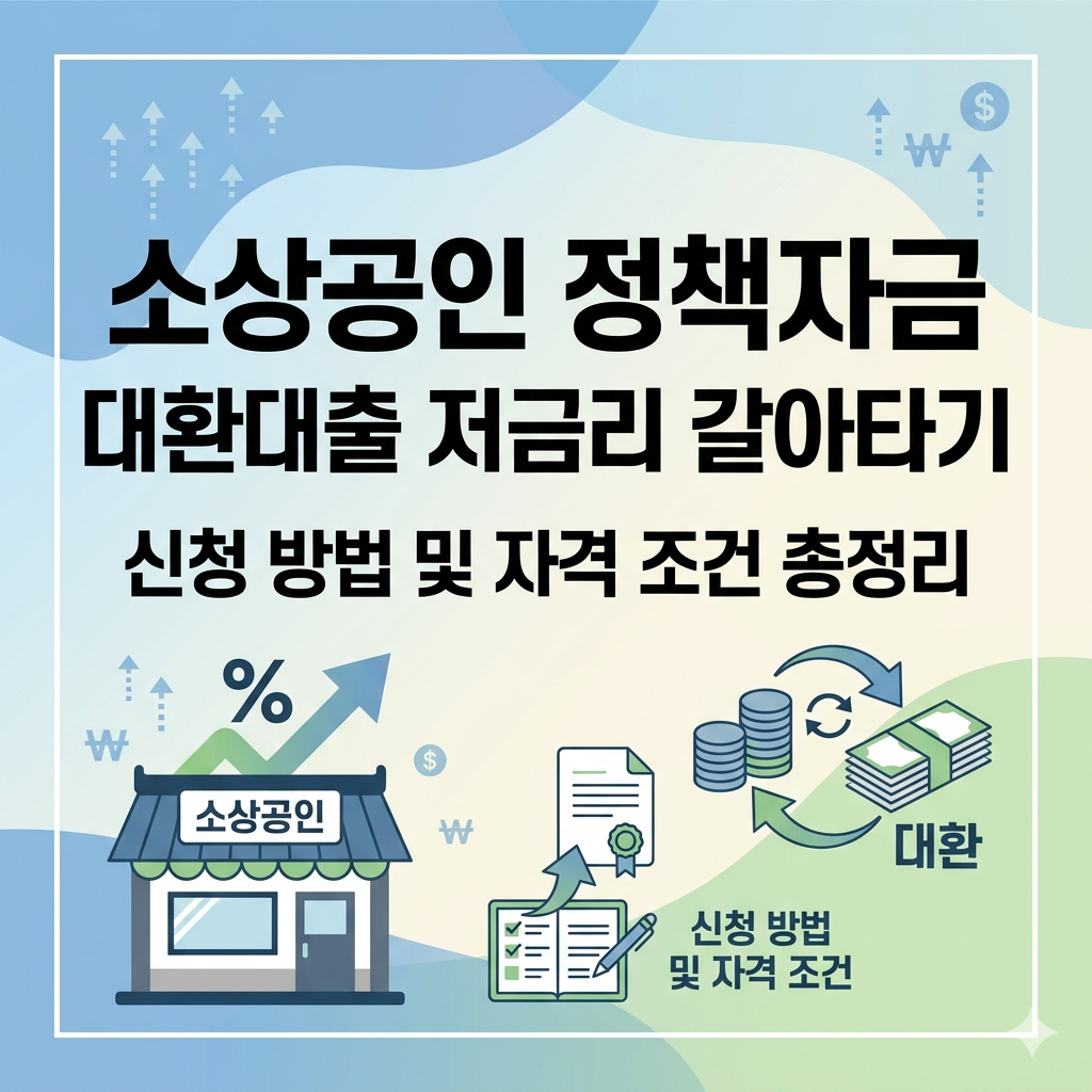 소상공인 정책자금 대환대출 저금리 갈아타기 신청 방법 및 자격 조건 총정리