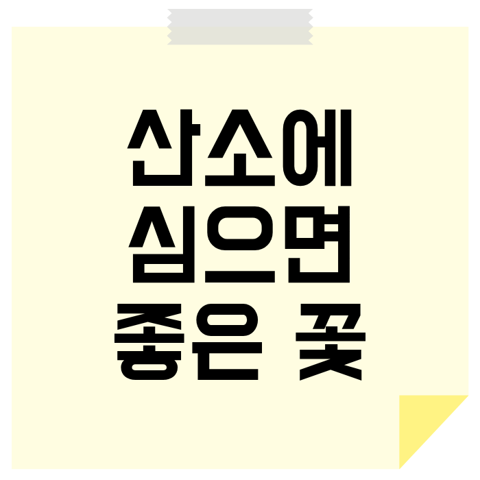 산소에 심으면 좋은 꽃