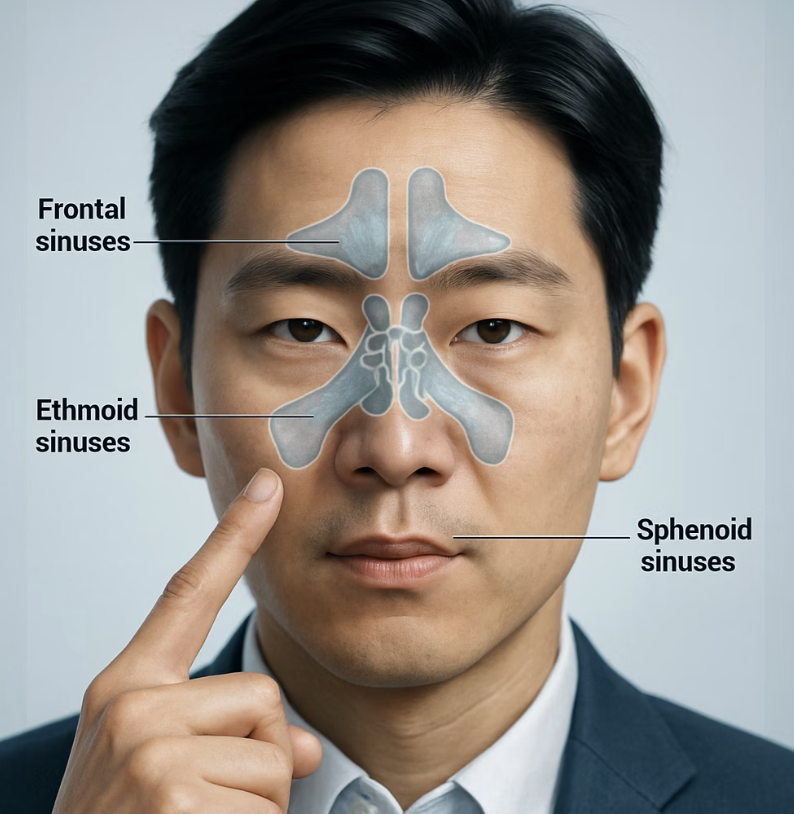 코가 아니라 얼굴이 아파요