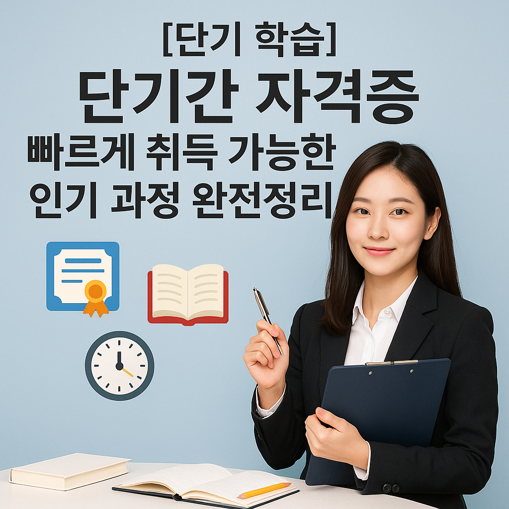 [단기 학습] 단기간 자격증 ｜ 빠르게 취득 가능한 인기 과정 완전정리