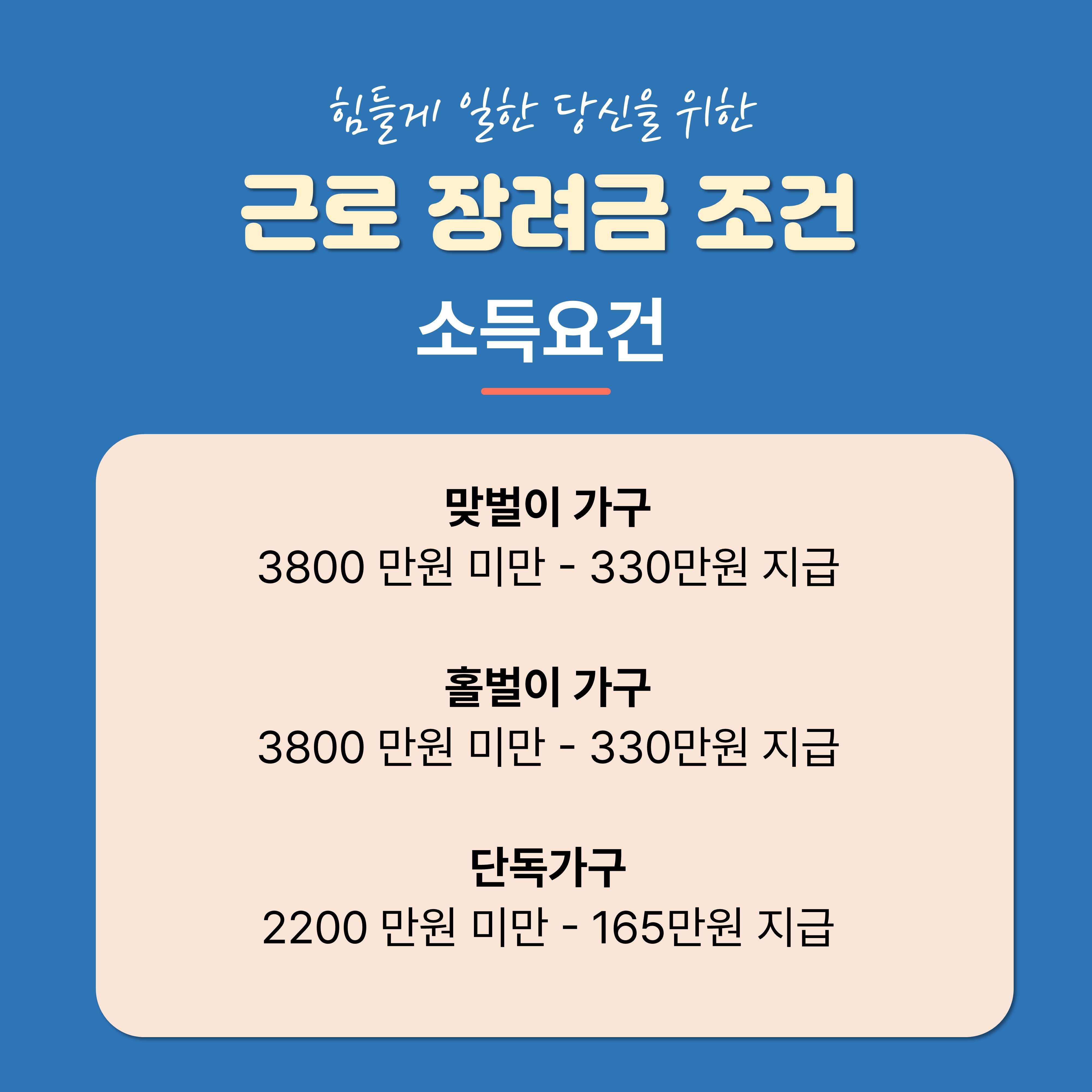 2024 근로장려금 반기신청 지급일 (대상자)