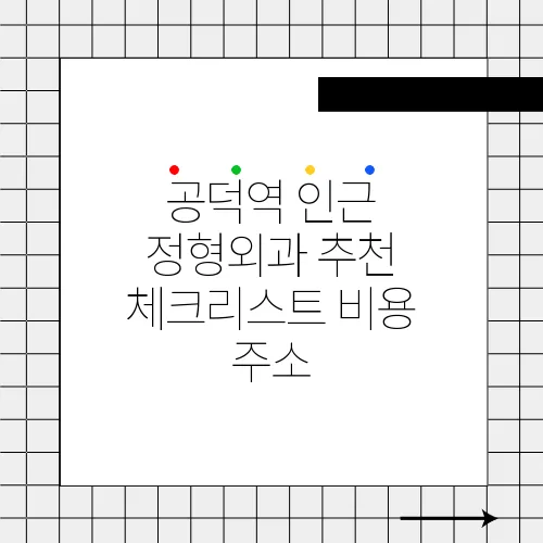 공덕역 인근 정형외과 추천 체크리스트 비용 주소