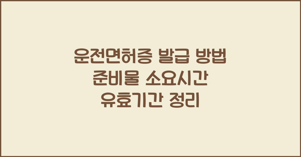 운전면허증 발급