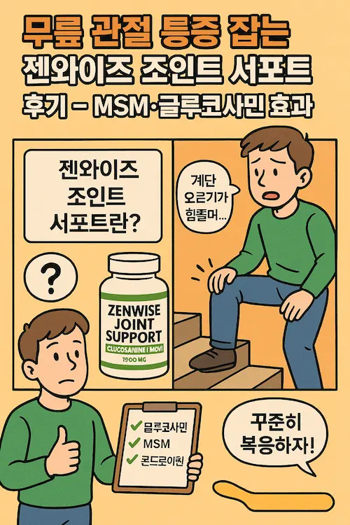 젠와이즈조인트서포트로 무릅관절 관리하는 이미지