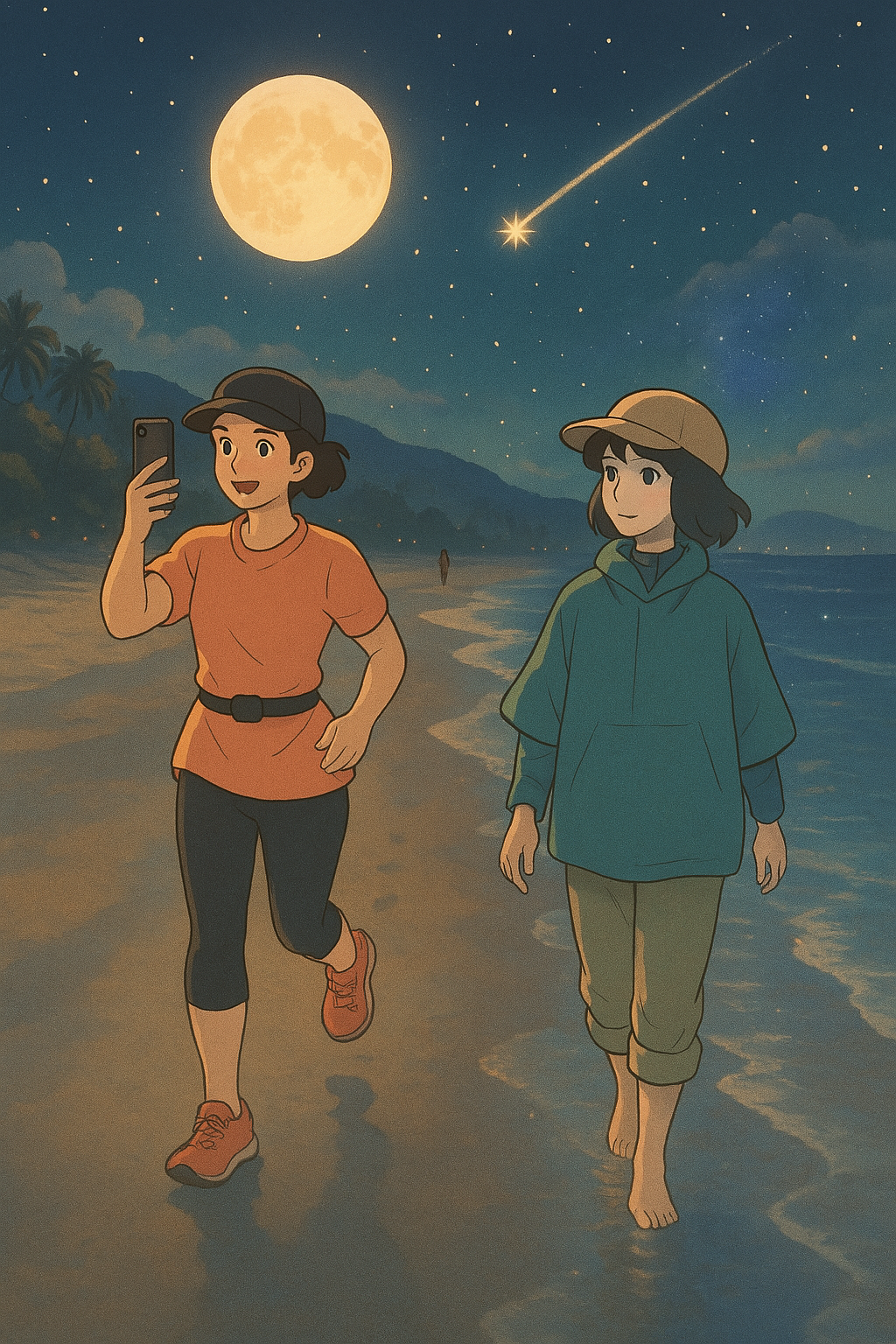 아름다운 바닷가에서 슬로우 조깅