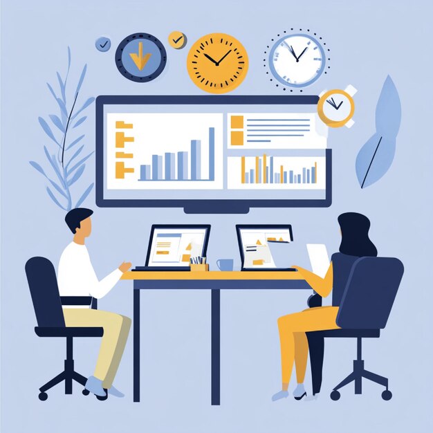 ChatGPT 기반 회의 안건 리스트가 정돈된 화면 일러스트