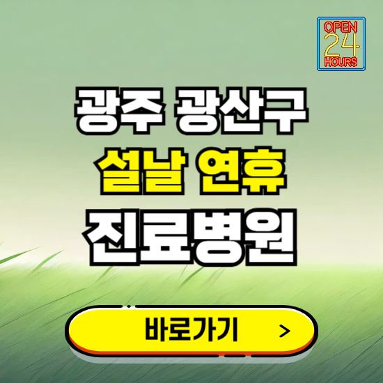 광주 광산구 설날 연휴 진료병원 찾기 ❘ 24시 응급 야간 심야 문여는 병원