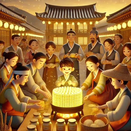 달콤한 비법을 바탕으로 한과를 만드는 마을 사람들