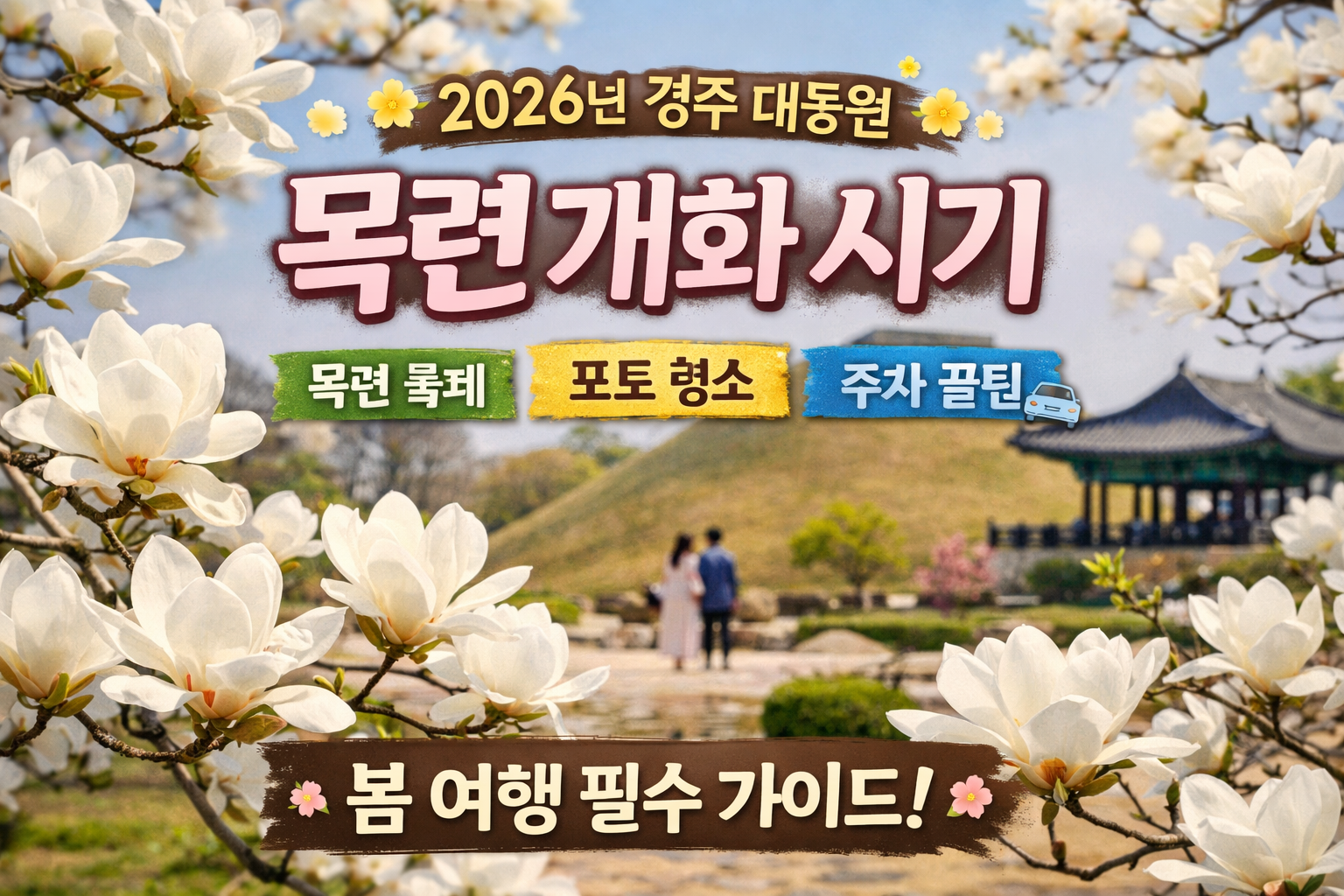 2026년 경주 대릉원 목련 개화시기 경주 목련 축제 & 포토존 완벽 가이드