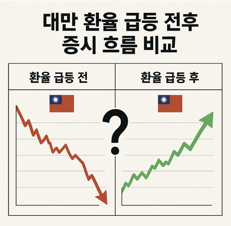 대만 환율 급등후 증시 변화를 연상 시킬수 있는 이미지