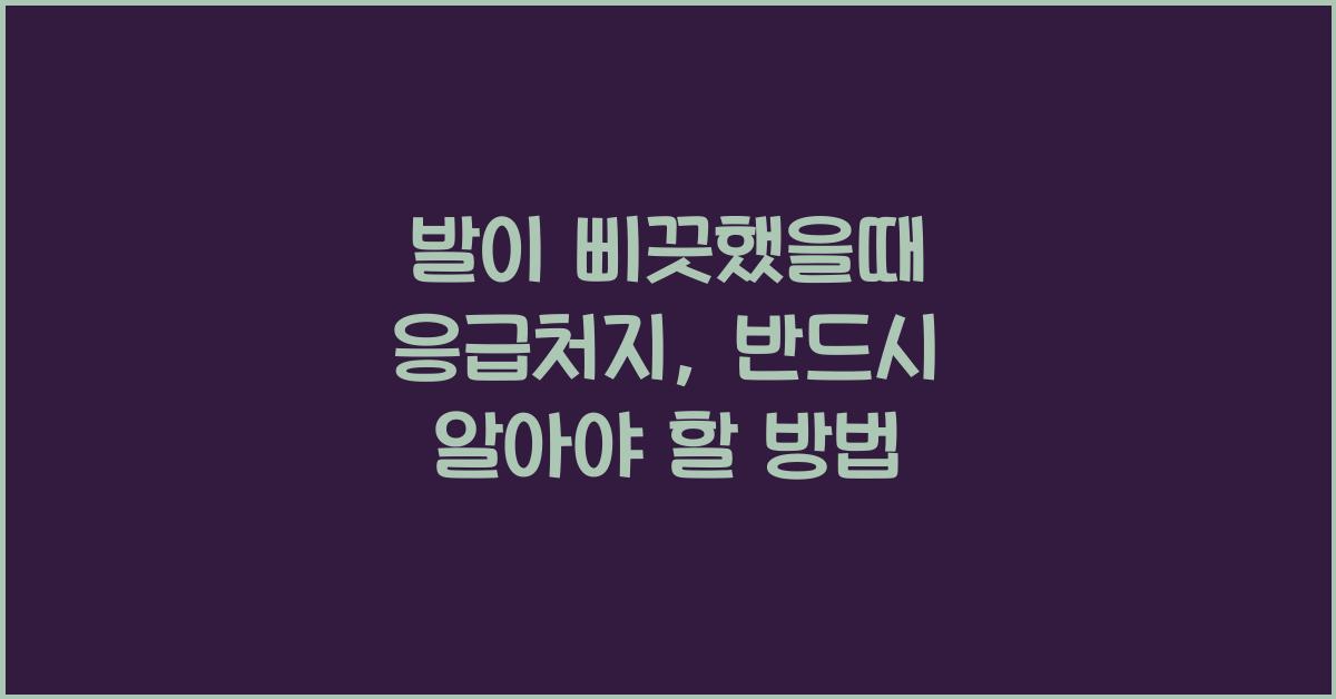 발이 삐끗했을때 응급처지