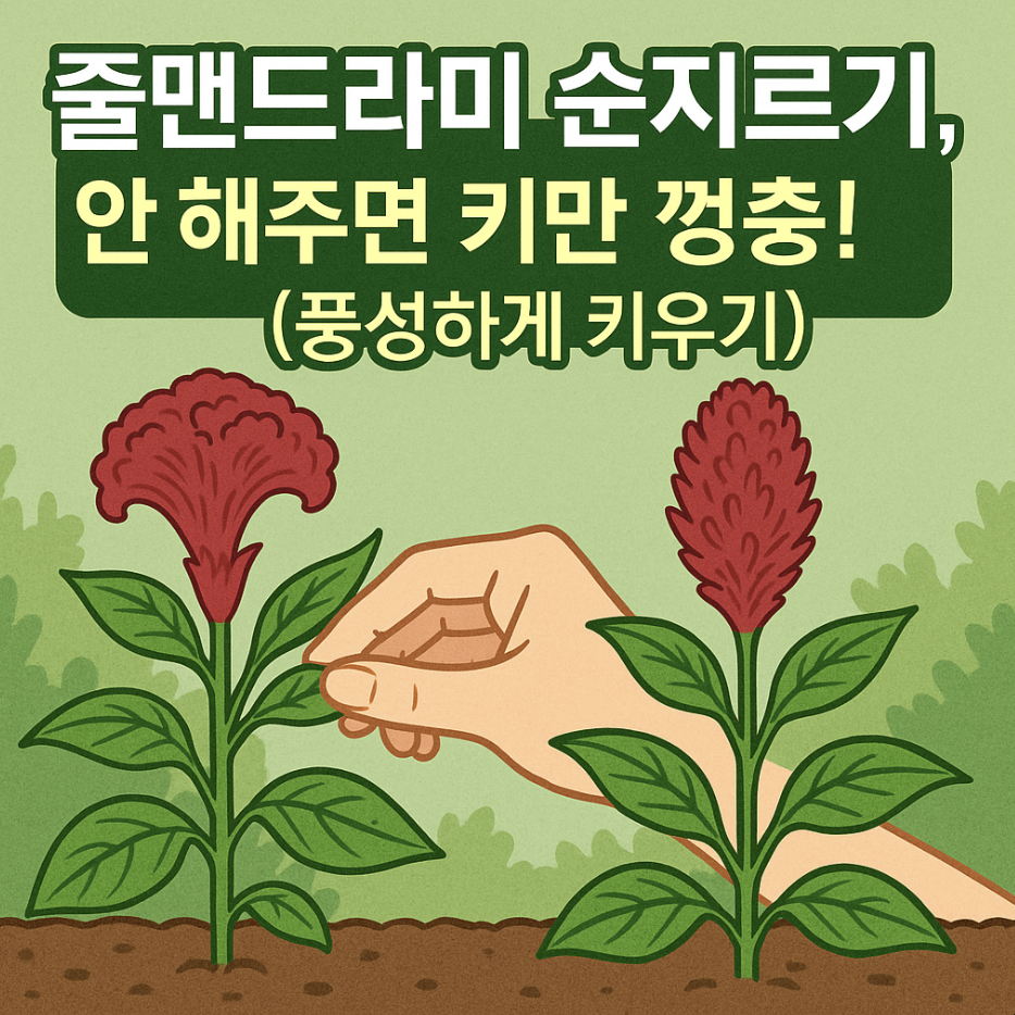 줄맨드라미 순지르기, 안 해주면 키만 껑충! (풍성하게 키우기)