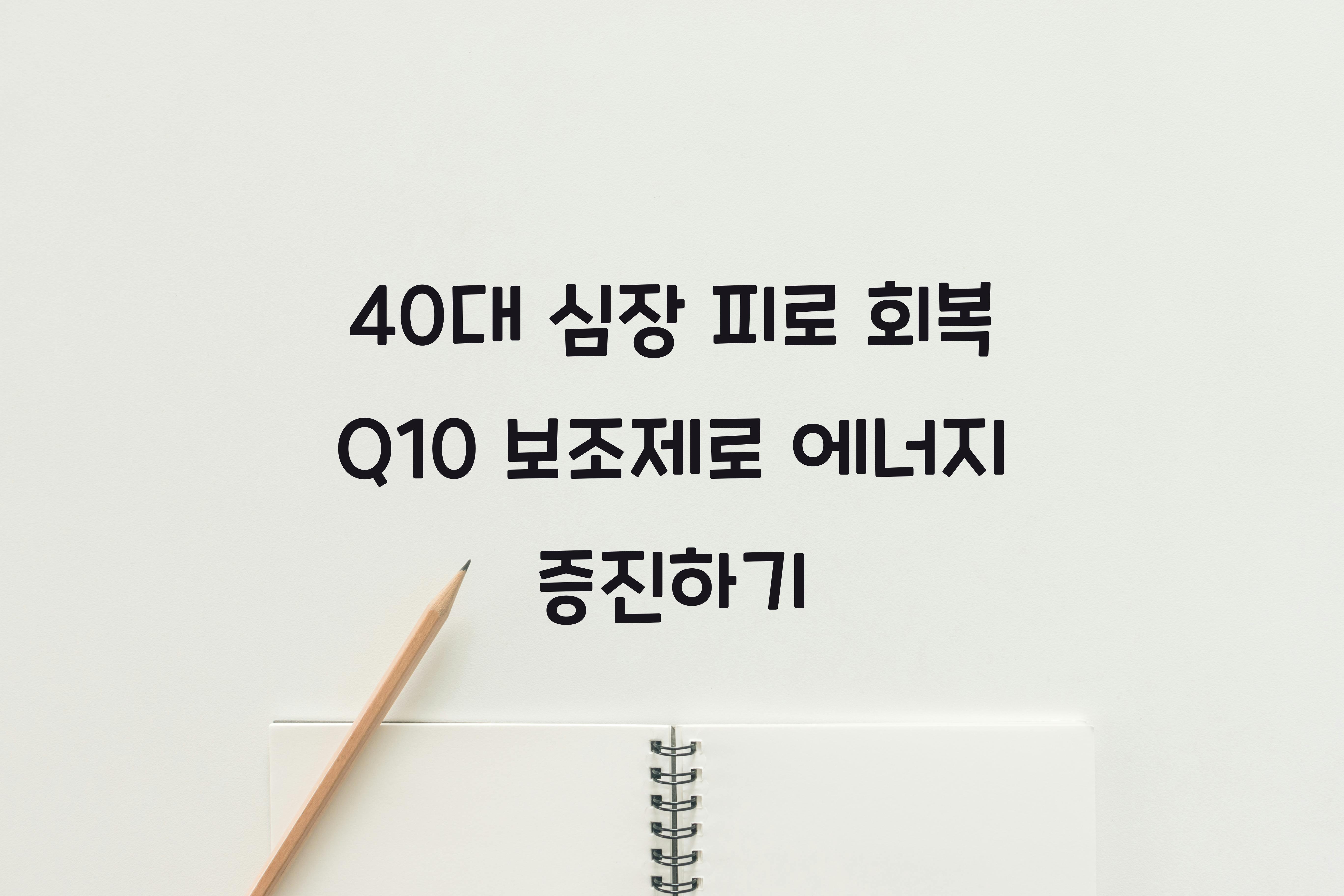 40대 심장 피로 회복 Q10 보조제