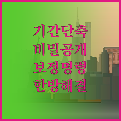 개인회생 기간 단축 방법 및 보정명령..