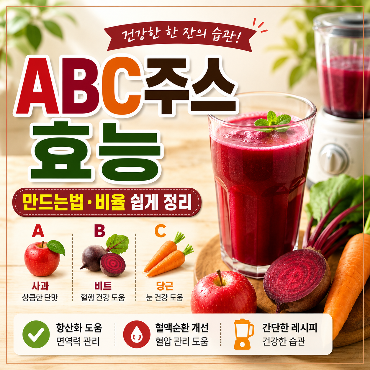 ABC주스 효능과 만드는법, 비율까지 쉽게 정리