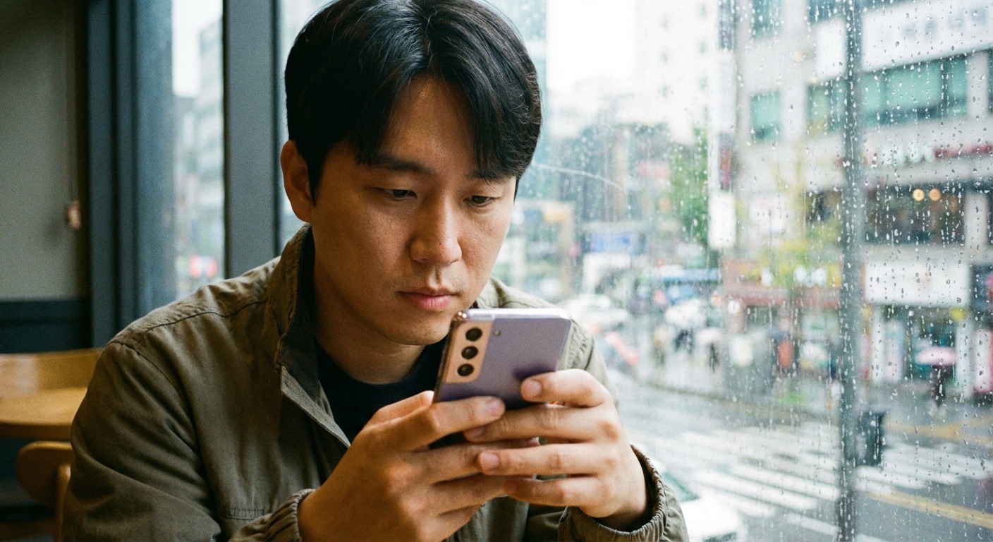 휴대폰 요금 청구서를 확인하는 모습
