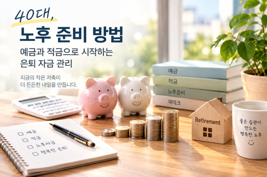 40대 노후 준비 방법: 예금과 적금으로 시작하는 은퇴 자금 관리