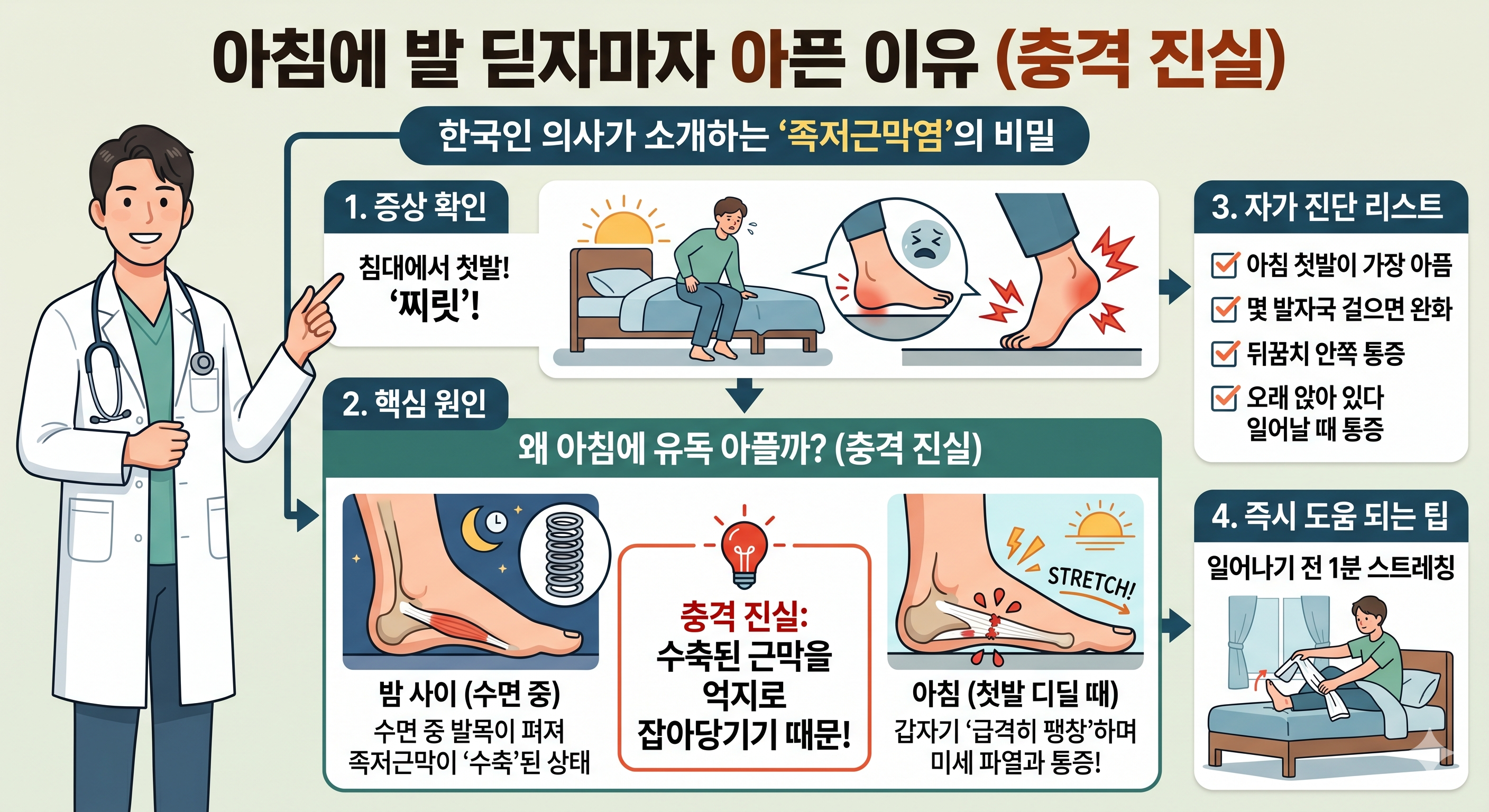 아침에 발 딛자마자 아픈 이유