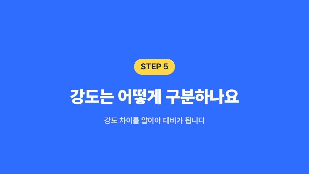 강도는 어떻게 구분하나요 — 강도 차이를 알아야 대비가 됩니다