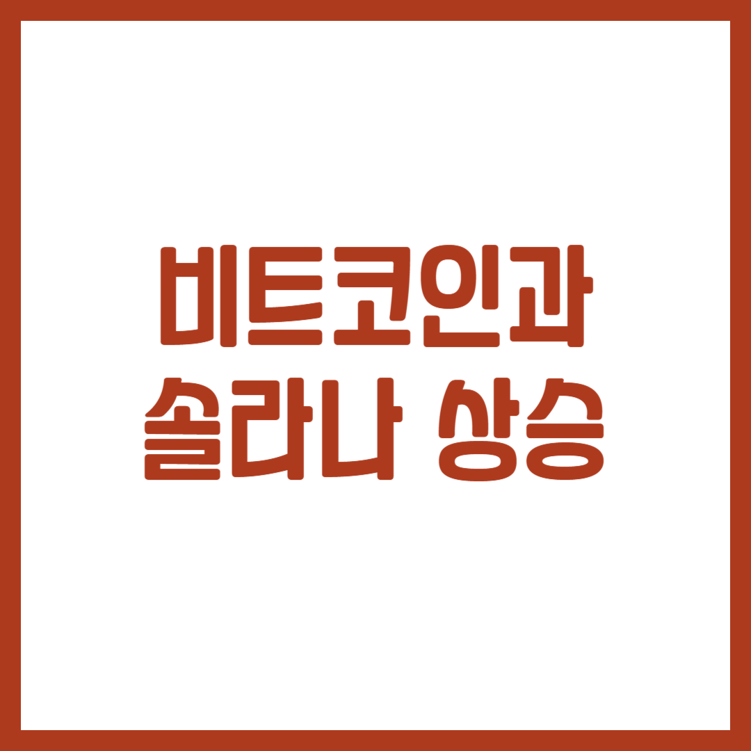 비트코인과 솔라나 상승