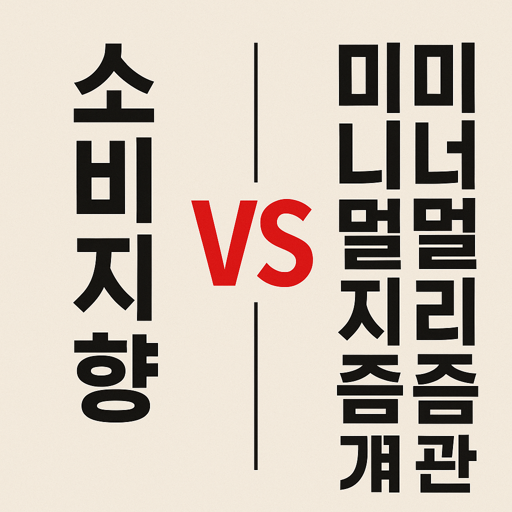소비지향 vs 미니멀리즘 경제관