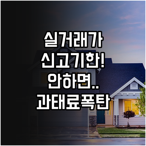 부동산 실거래가 신고 기준일과 기한 ..