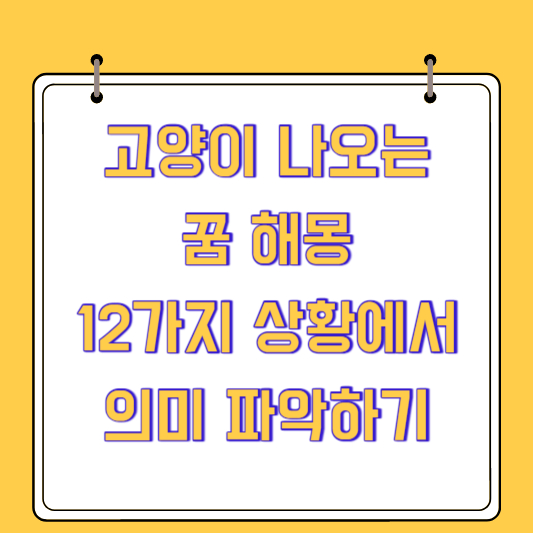 고양이가 나오는 꿈 해몽: 12가지 상황에서 의미 파악하기
