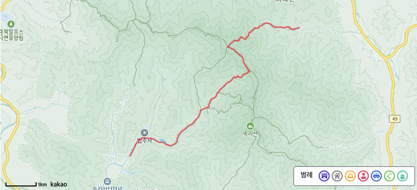 속리산 신선대 2 등산코스