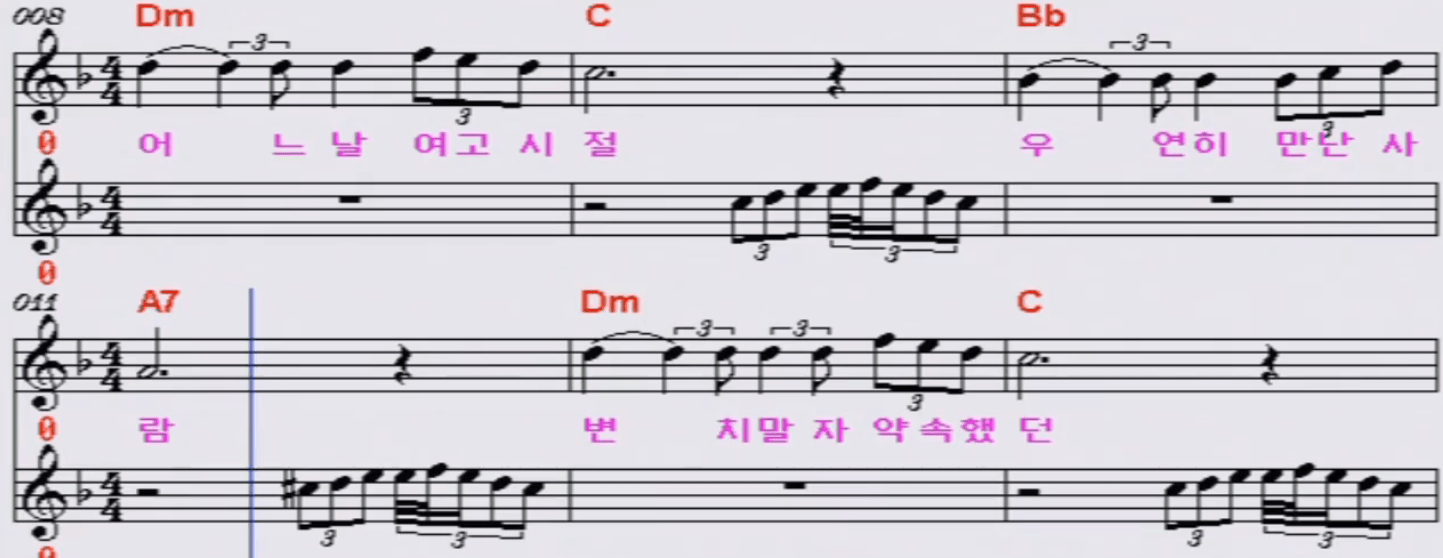 희승연(이수미) 여고시절 악보