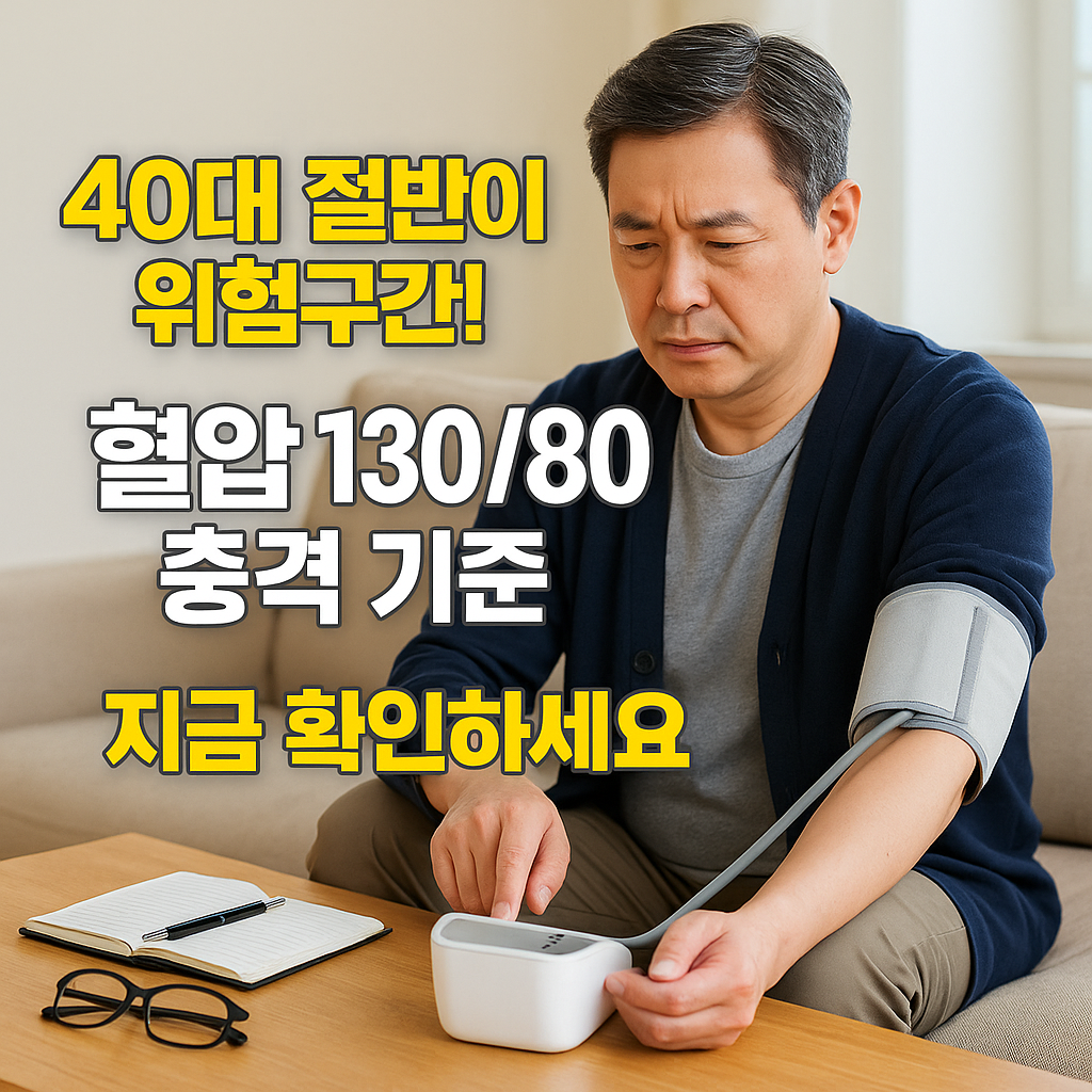 혈압 130/80 충격! 40대 절반이 고혈압 예비군