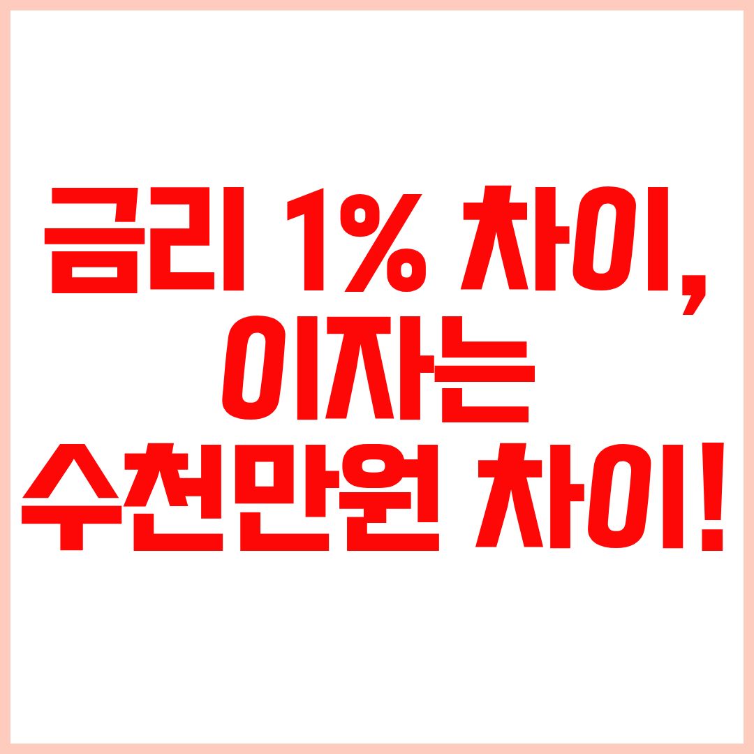 주택담보대출 금리 비교와 고정금리 변동금리 선택 방법