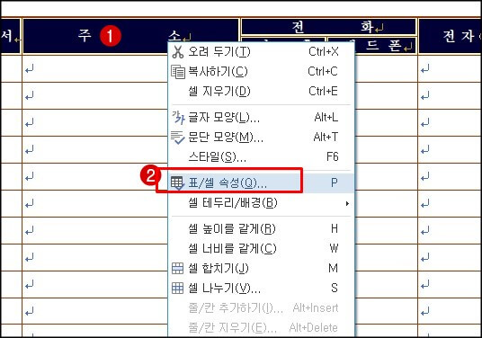 표-셀-속성-사진
