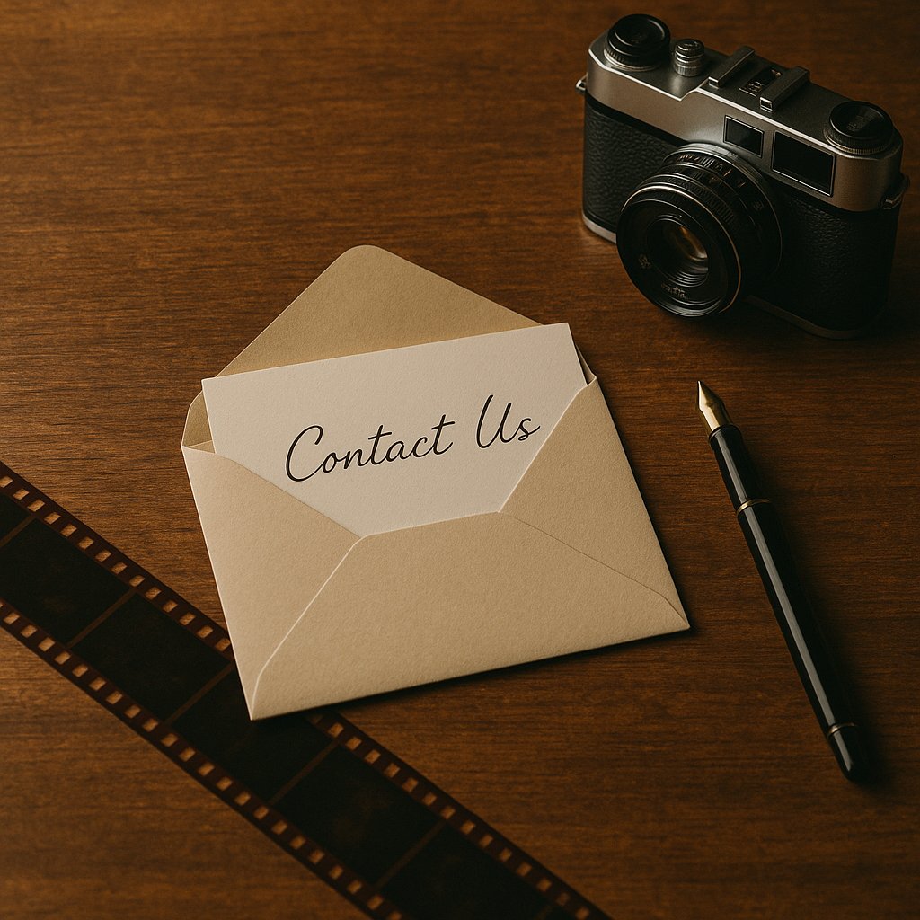 편지지에 Contact Us라는 문구가 작성되어 있습니다.