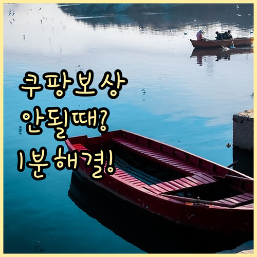 쿠팡 지연 보상 쿠폰 적용 안 될 때..