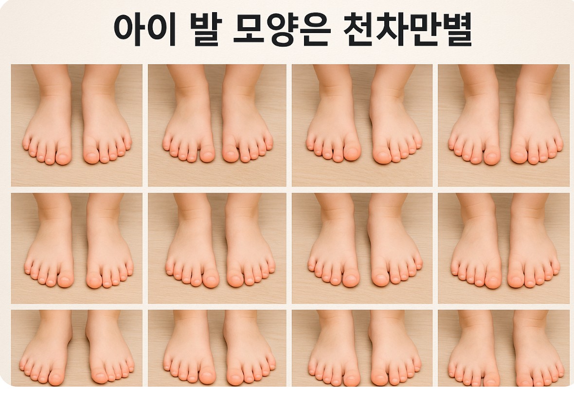 아이 발 모양은 천차만별