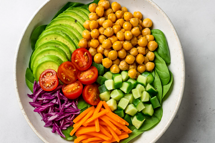 병아리콩이 들어간 샐러드 요리