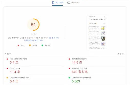 블로그 속도와 성능 점검