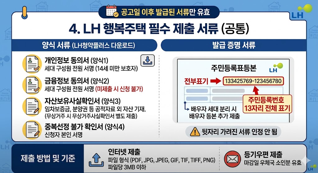 행복주택 제출 필수서류