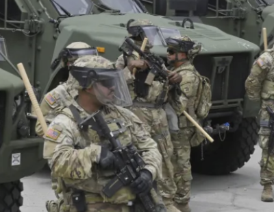 la 시위에 투입된 주 방위군